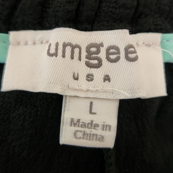 EUC UMGEE WIDE LEG PULL ON TEXTURED BLACK PANTS TROUSERS SZ L - Picture 7 of 8